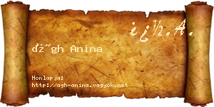 Ágh Anina névjegykártya
